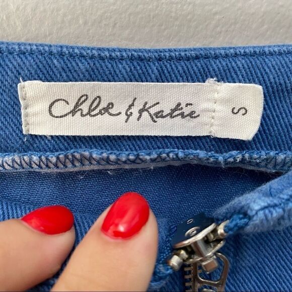 Sz S Chloe & Katie Blue Denim Zip Up Mini Skirt - Picture 5 of 6